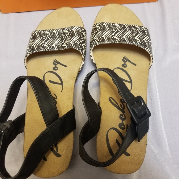 Rocket Dog Wood Block Rio Sandals Women's Shoes Cream Black NIB Size 9.5 - Picture 4 of 6